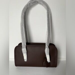 NWT Coach Swing Zip Shoulder Bag Sliver/Maple CM565